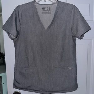 Figs Graphite Catarina One Pocket Scrub Top Size Small